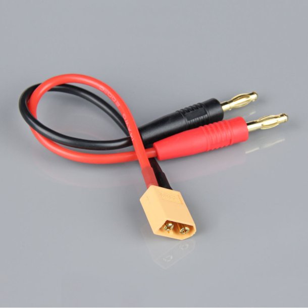 CHARGE LEAD, 4MM BULLET TO XT60 MALE, 14AWG, 150MM (ESC END)